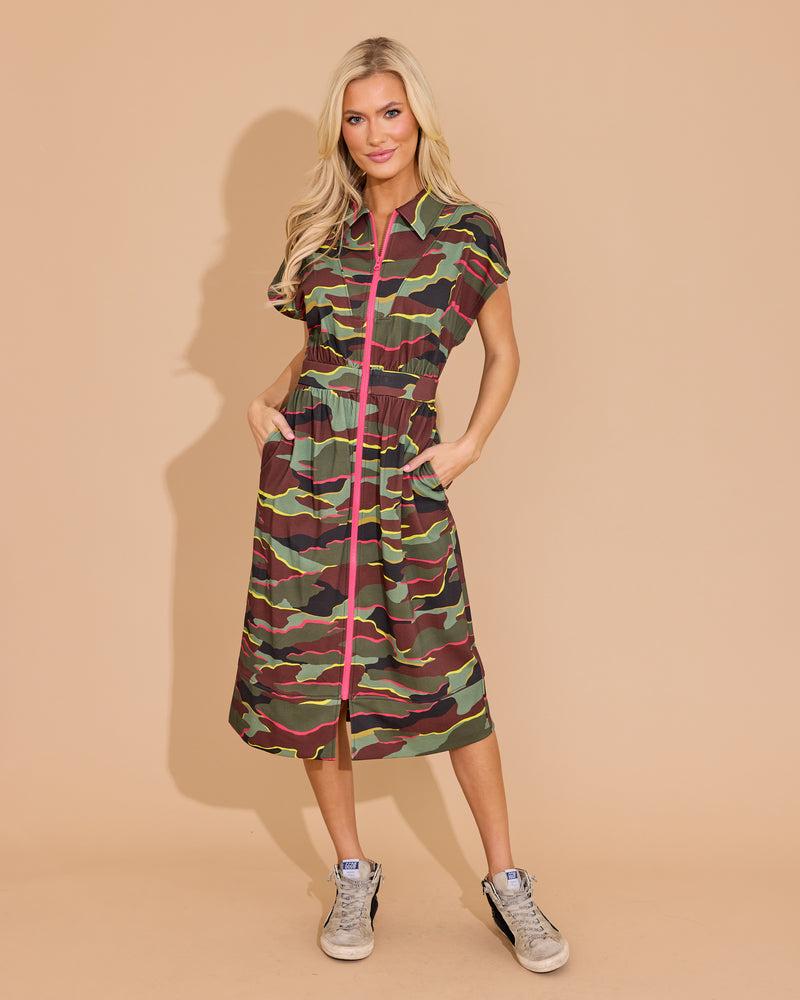 Belle Dress - Neon Camo