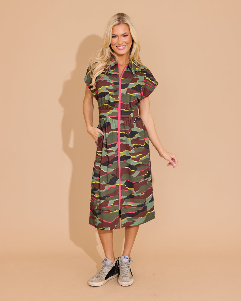 Belle Dress - Neon Camo