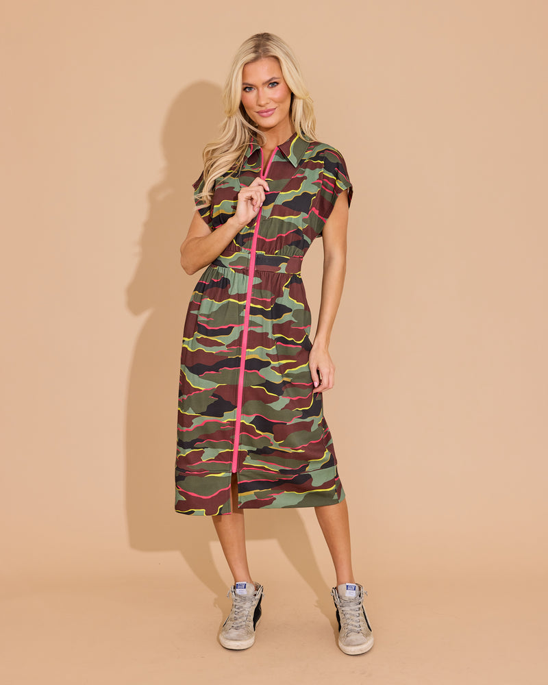 Belle Dress - Neon Camo