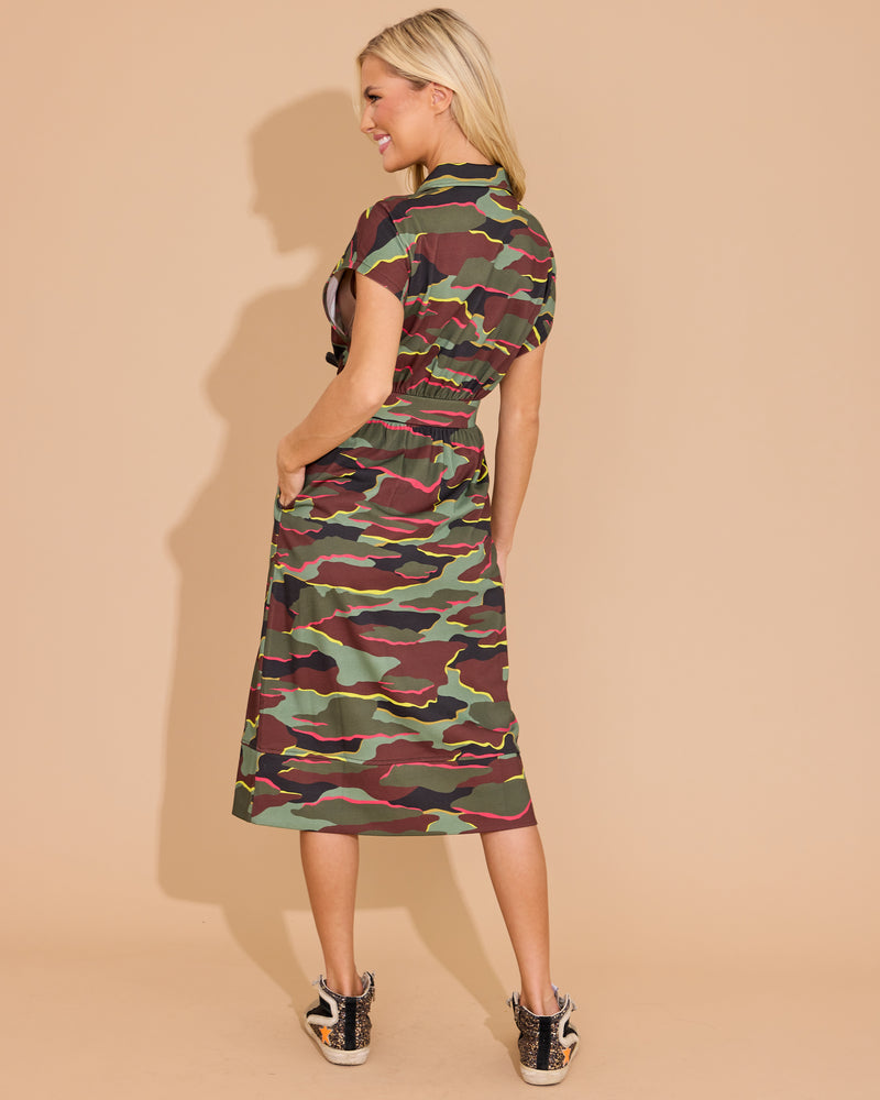 Belle Dress - Neon Camo