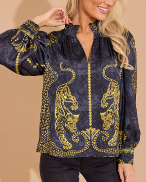 Phoebe Top - Pouncing Panther