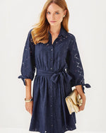 Amrita Midi Dress - True Navy Soiree Eyelet