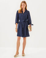 Amrita Midi Dress - True Navy Soiree Eyelet