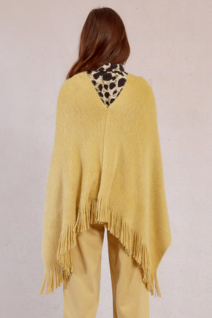 Ladies Knitted Poncho - Beige