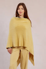 Ladies Knitted Poncho - Beige