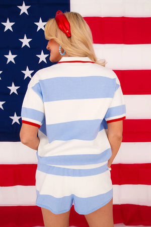 Nantucket Stripe Knit Top with Stars