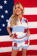 Nantucket Stripe Knit Top with Stars