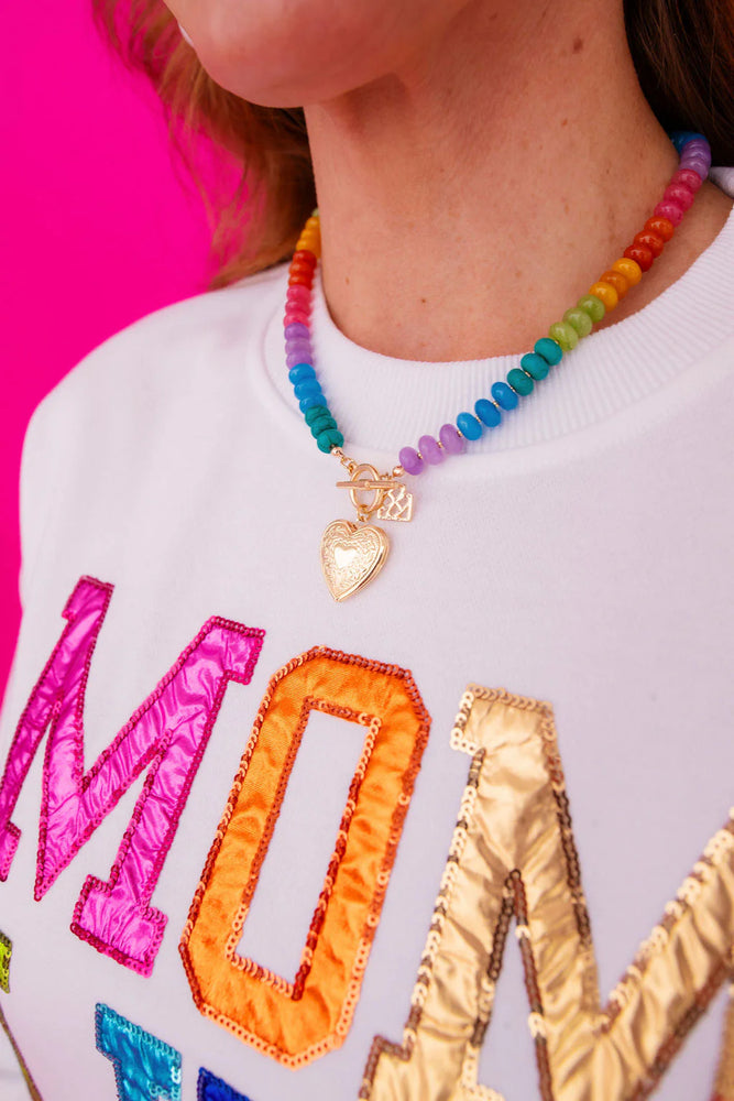 Rainbow Locket Necklace - Multi