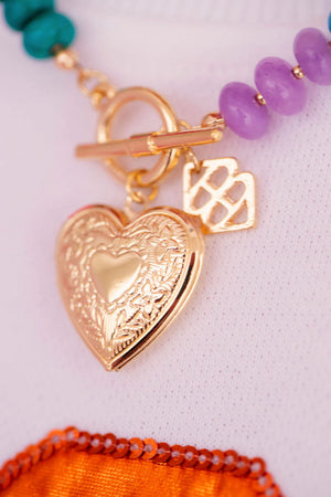 Rainbow Locket Necklace - Multi