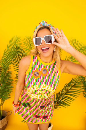Here Comes The Sun Rainbow Parquet Mod Dress