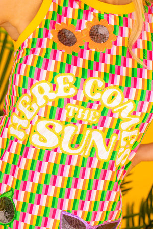 Here Comes The Sun Rainbow Parquet Mod Dress