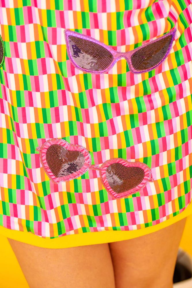 Here Comes The Sun Rainbow Parquet Mod Dress