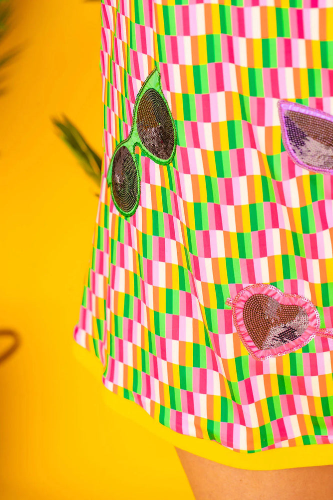 Here Comes The Sun Rainbow Parquet Mod Dress