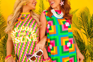 Here Comes The Sun Rainbow Parquet Mod Dress