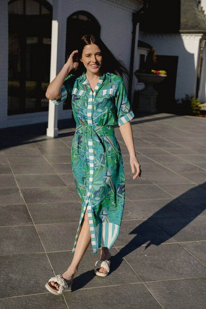 Elena Midi Dress - Jade Green