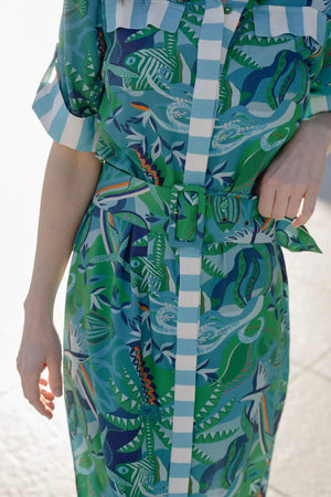 Elena Midi Dress - Jade Green