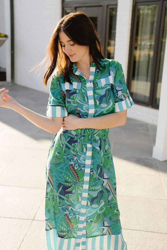 Elena Midi Dress - Jade Green