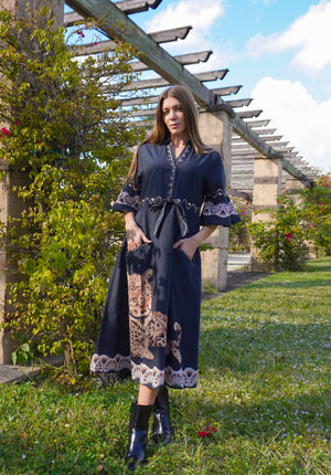 Cape Midi Cheetah Black