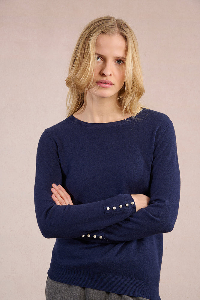 Ladies Knitted Sweater - Navy Blue
