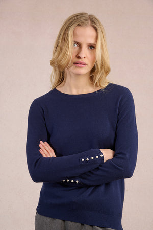Ladies Knitted Sweater - Navy Blue
