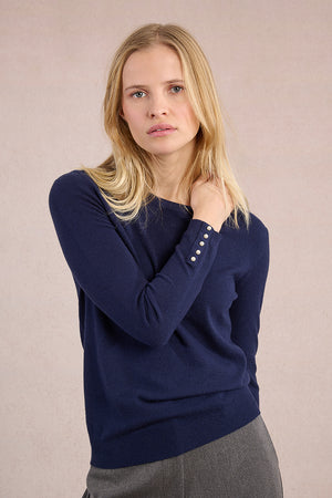 Ladies Knitted Sweater - Navy Blue