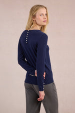 Ladies Knitted Sweater - Navy Blue