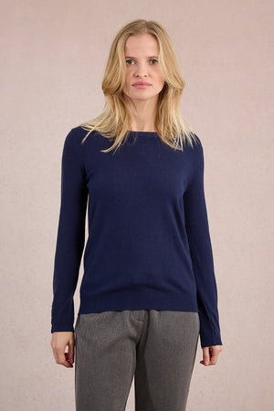 Ladies Knitted Sweater - Navy Blue