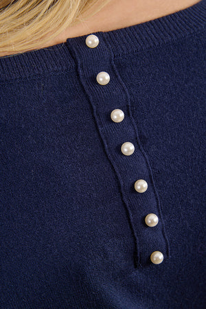 Ladies Knitted Sweater - Navy Blue