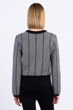 Ladies Knitted Sweater - Black/White