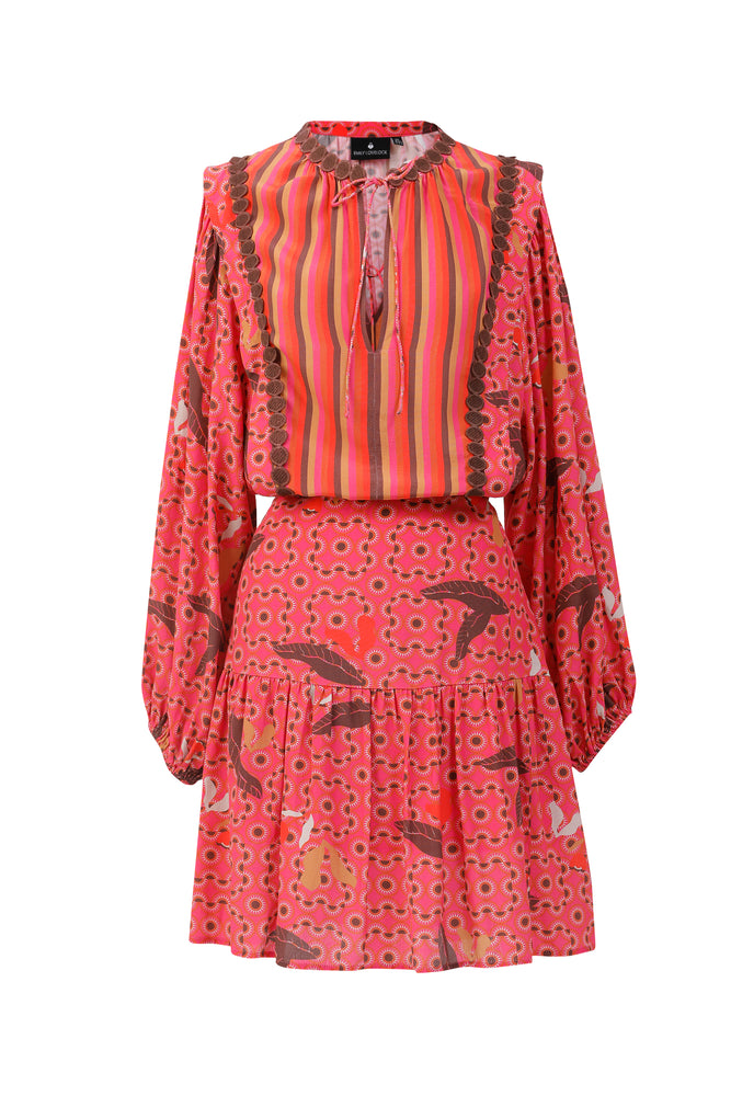 Mandy Mix Dress - Beetroot