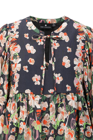 Melinda Print Dress - Black
