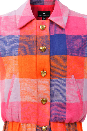 Kim Check Vest - Crimson