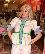 Ric Rac Bow Sleeve Top - Off White