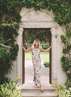 Sanders High Rise Maxi Skirt - Coconut Take Meowt