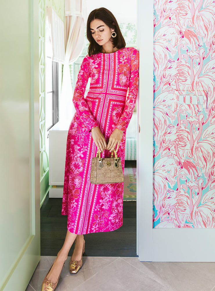 Zelena UPF 50+ Dress - Sun Shell Pink Big Party Engineered ChillyLilly