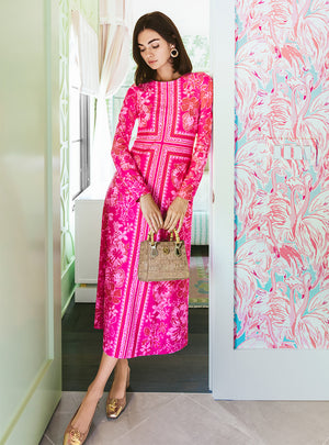 Zelena UPF 50+ Dress - Sun Shell Pink Big Party Engineered ChillyLilly