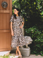 Valora Midi Skirt - Noir Pineapple Puff Metallic Jacquard