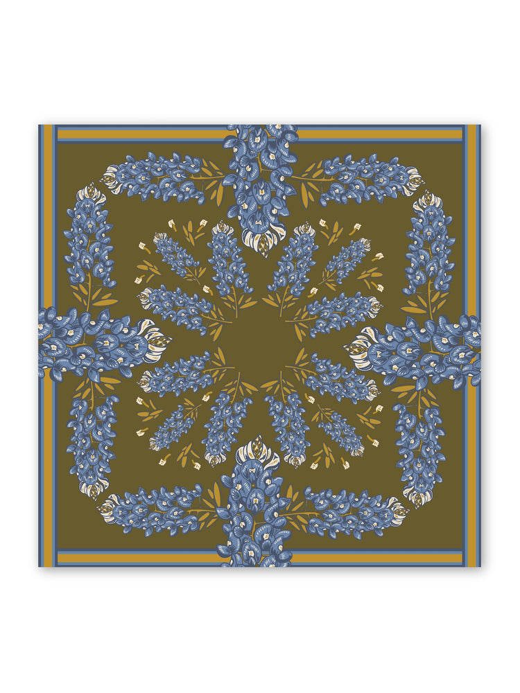 Hand- Stitched Silk Scarfette - Bluebonnet Silk