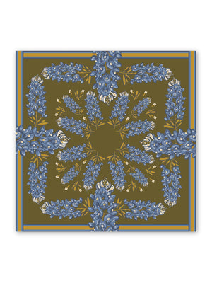 Hand- Stitched Silk Scarfette - Bluebonnet Silk