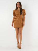 Hampton Mini Dress - Brown Sugar Suede