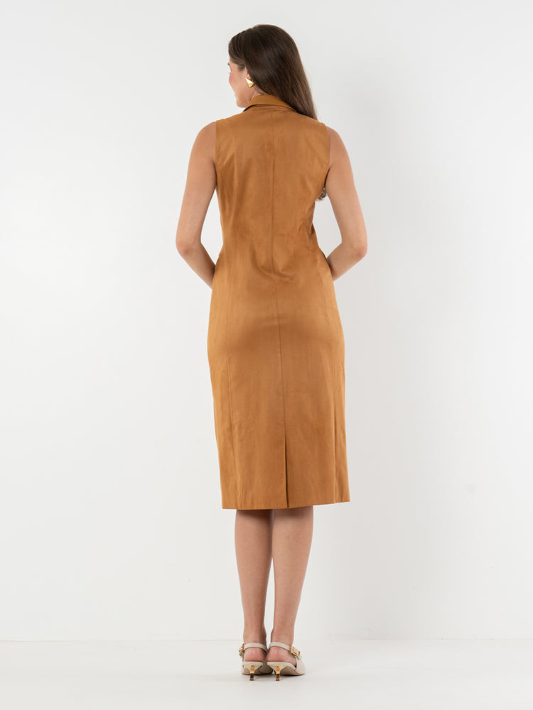 Kelly Dress - Brown Sugar Suede