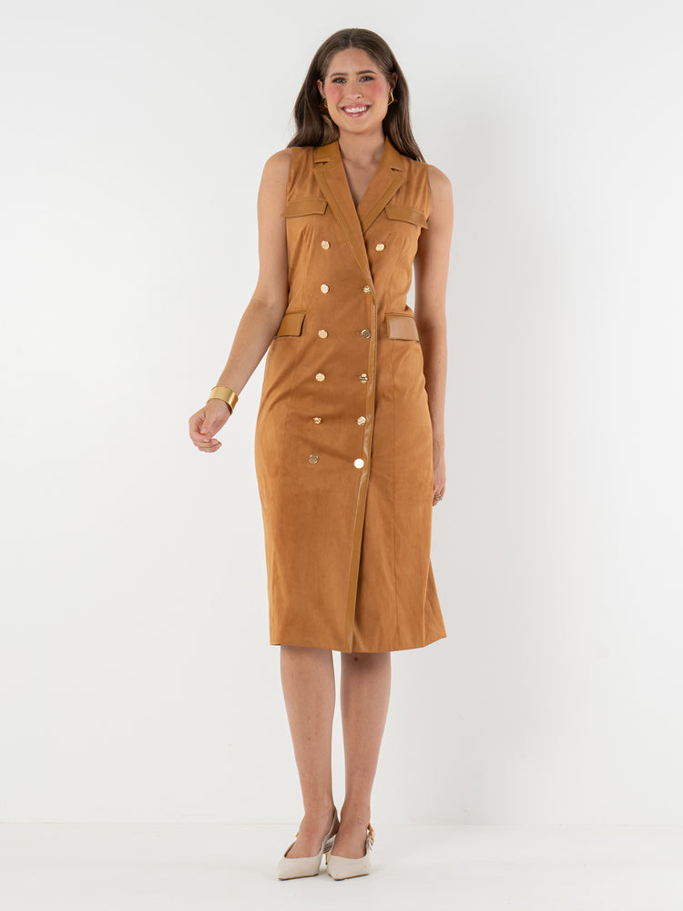 Kelly Dress - Brown Sugar Suede