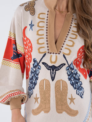 Lolli Sweater - Lone Star Intarsia Knit