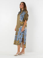 Poppy Caftan - Bluebonnet Textured Silk