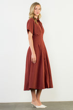 Short Sleeve Striped Maxi Dress