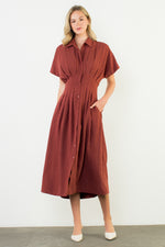 Short Sleeve Striped Maxi Dress