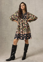 Melinda Print Dress - Black