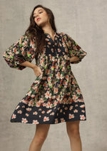 Melinda Print Dress - Black