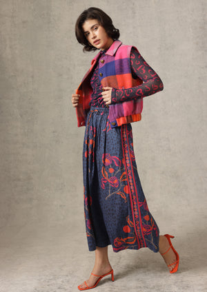 Kim Check Vest - Crimson
