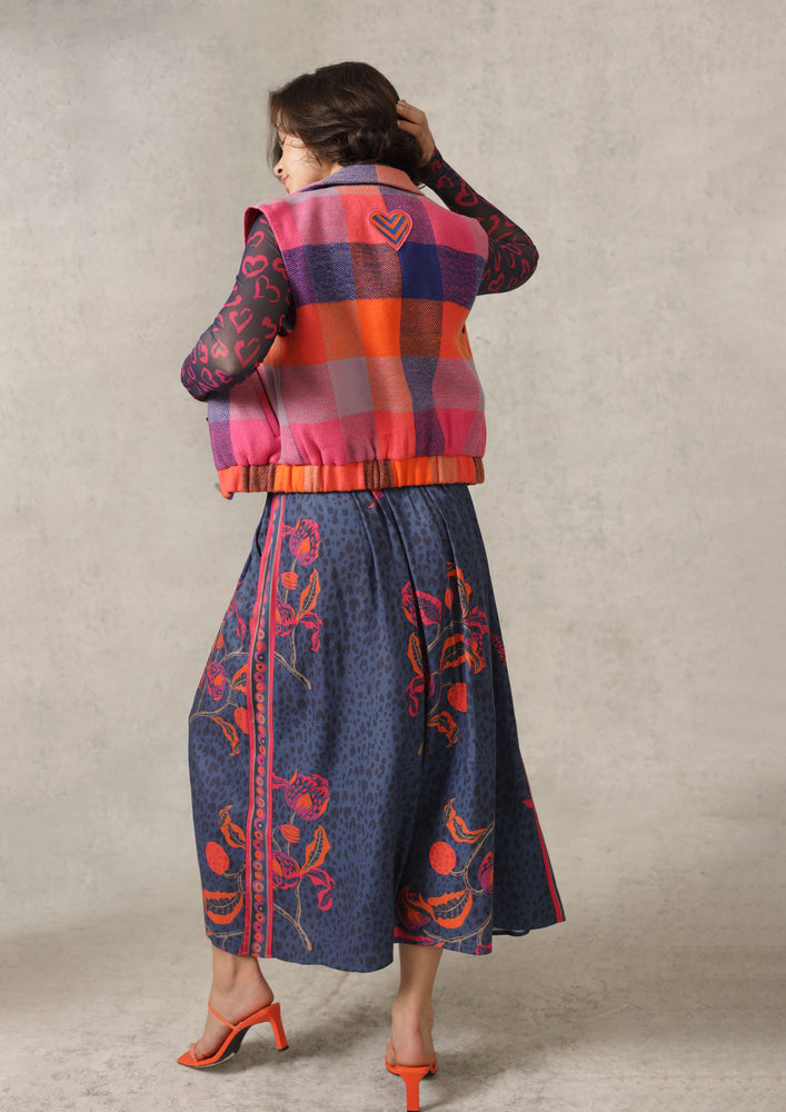 Kim Check Vest - Crimson